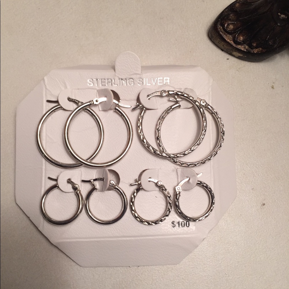 Sterling silver hoops